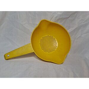 Vintage Tupperware #1200 Small Yellow 1 Quart Strainer Colander,